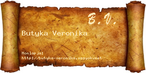 Butyka Veronika névjegykártya